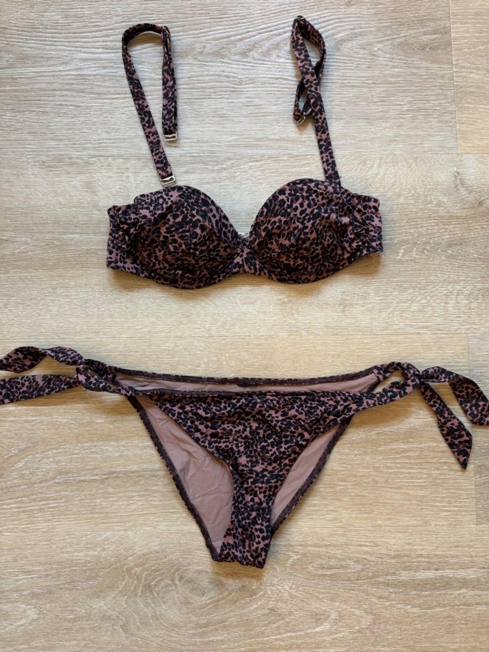 H&M Pink Leopard Print Bikini Set